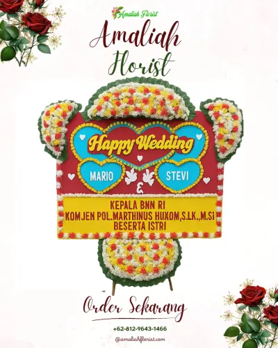 Karangan Papan Bunga Pernikahan di Karangmalang